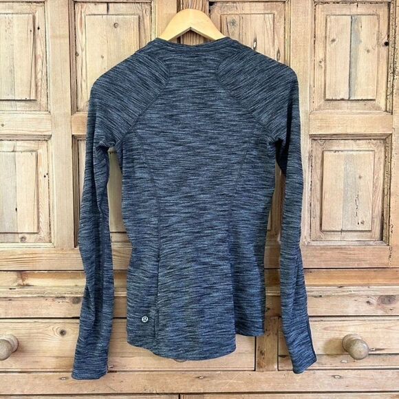 Lululemon Dark Heather Gray Long Sleeve Shirt Crewneck Athletic Womens Size 6 - Picture 7 of 12